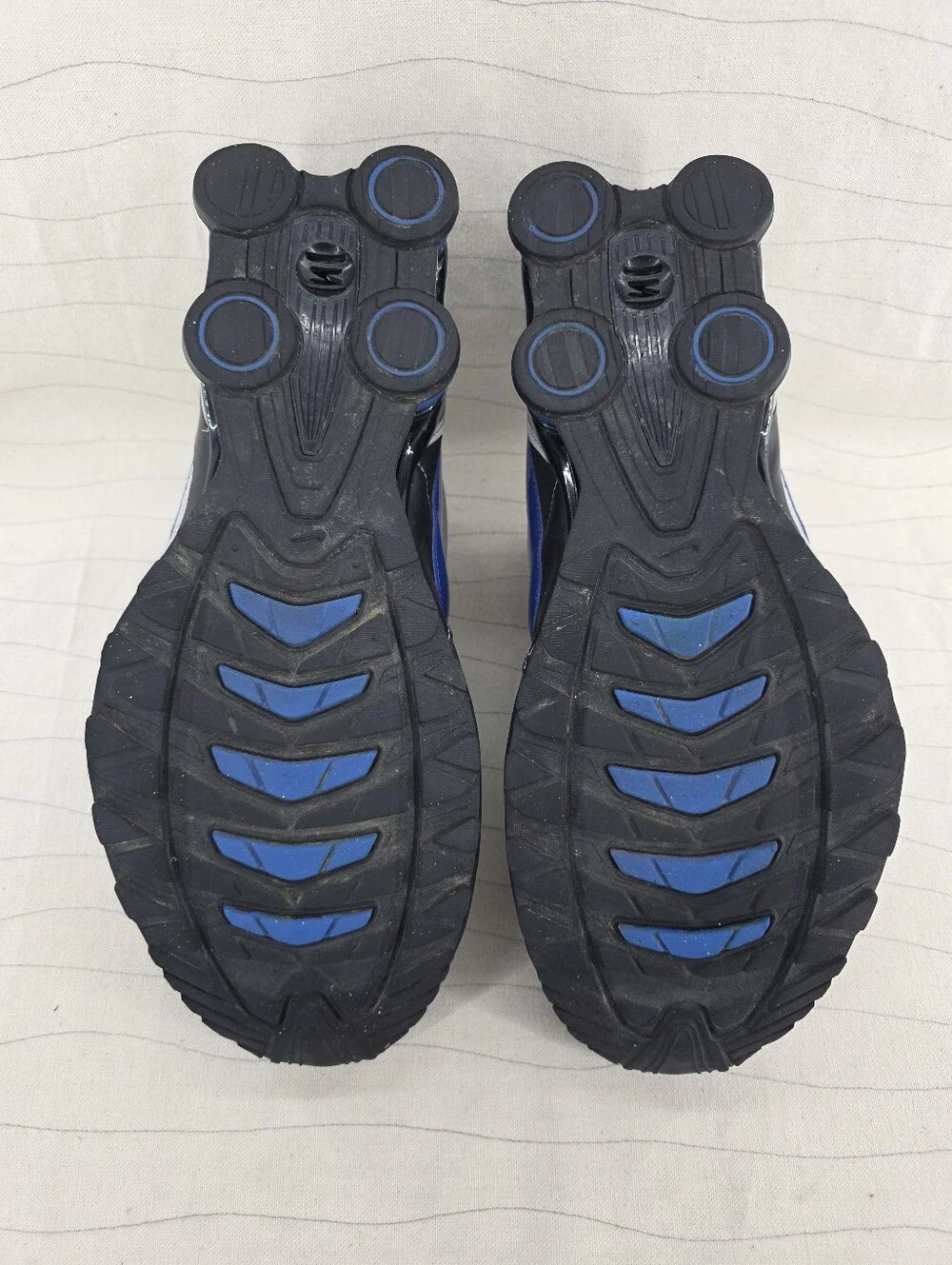 Nike Mems Shox Heritage Grey Black Blue Sneakers Shoes 386202-041 Size 12.5